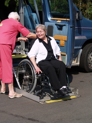 Lady in wheelchair